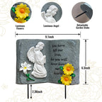 You Have Left Our Lives Solar Angel Garden Statue Lights - Waterproof Memorial Garden Book