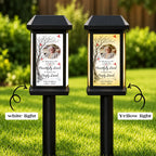 In Memory Of A Life So Beautifully Lived - Personalized Memorial Solar Garden Light - Custom Memorial Photo, Name & Year, Outdoor Garden Decoration