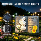 You Have Left Our Lives Solar Angel Garden Statue Lights - Waterproof Memorial Garden Book