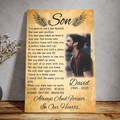 Son Memorial Canvas, Personalized Sympathy Memorial Gift for Loss of Son in Heaven, Son Remembrance Gifts