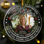 Custom Photo Memorial Christmas Ornament My Mind Still Talks To You - Personalized Ornament