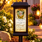 I Will Carry You In My Heart Until I See You Again Personalized Memorial Solar Garden Light - Custom Memorial Photo, Name & Year, Outdoor Garden Decoration