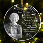 Your Life Was A Blessing Your Memory A Treasure - Personalized Acrylic Photo Ornament