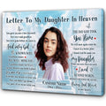 Daughter Memorial Canvas Gift | Letter To My Daughter in Heaven Gift| In Memory of Daughter
