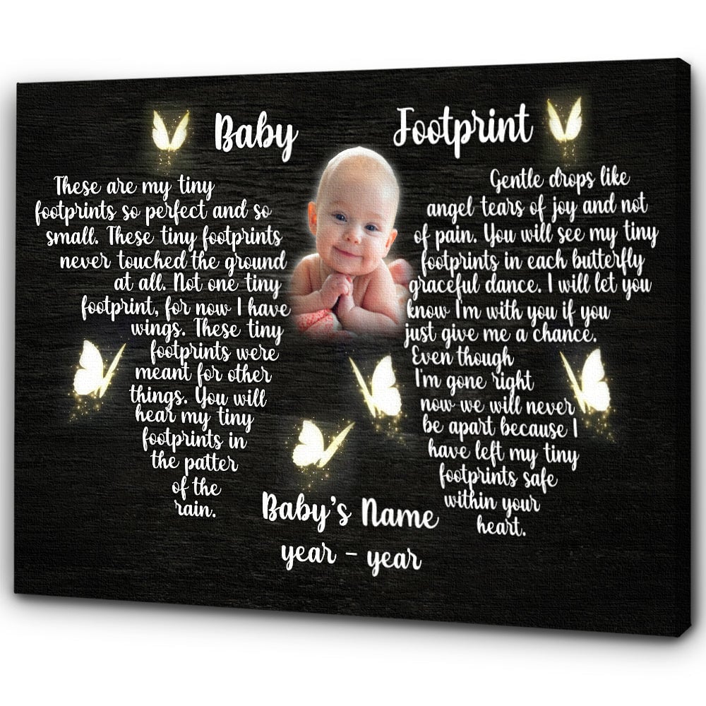 Baby Memorial Canvas | Personalized Memorial Gift For Loss of Baby Angel | Remembrance Gifts Loss of Child