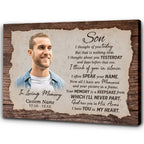 Son Memorial Canvas | Personalized Memorial Gift for Loss of Son In Heaven | Son Remembrance