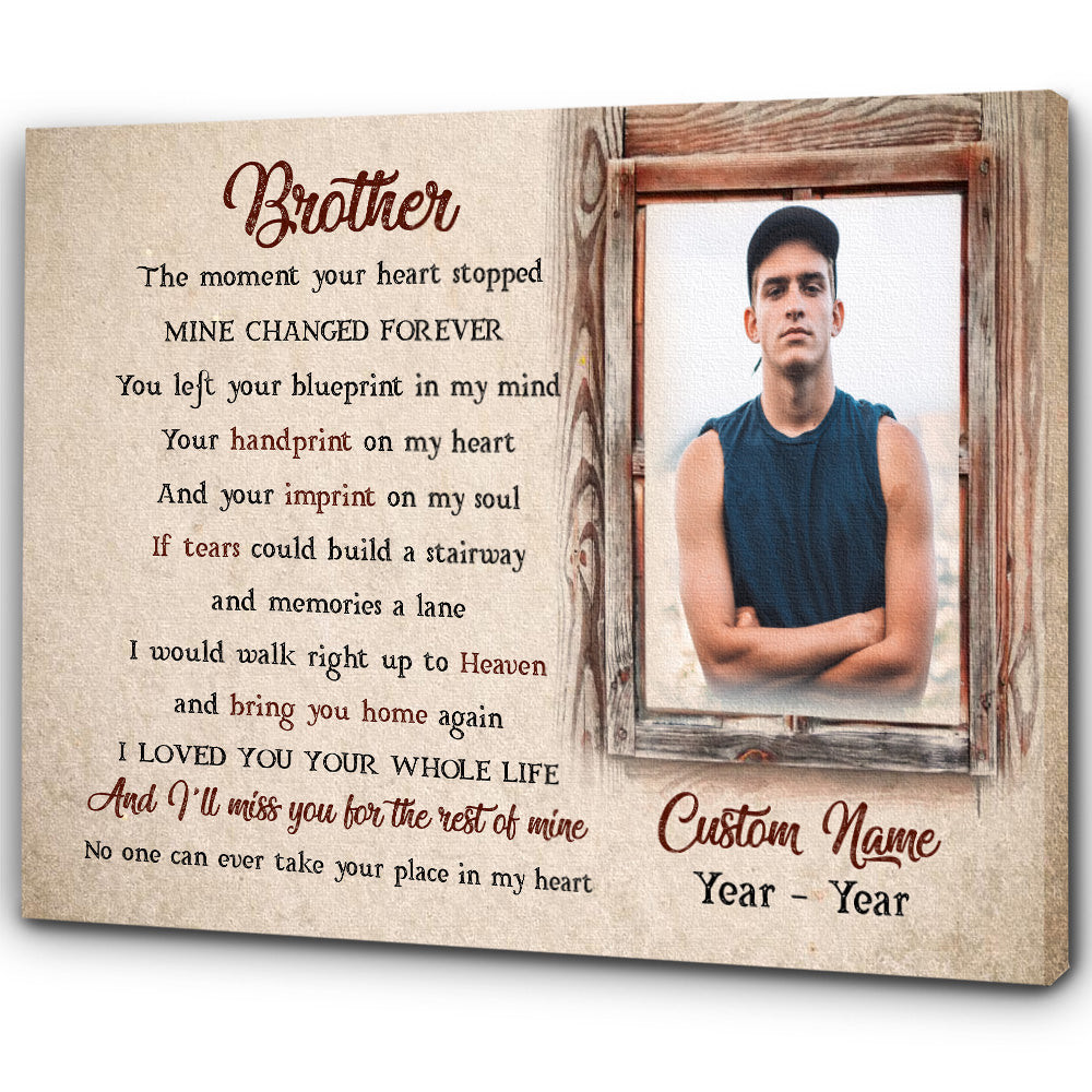 Brother Memorial Canvas Gift, Memorial Gift For Loss Of Brother, In Memory Of Brother