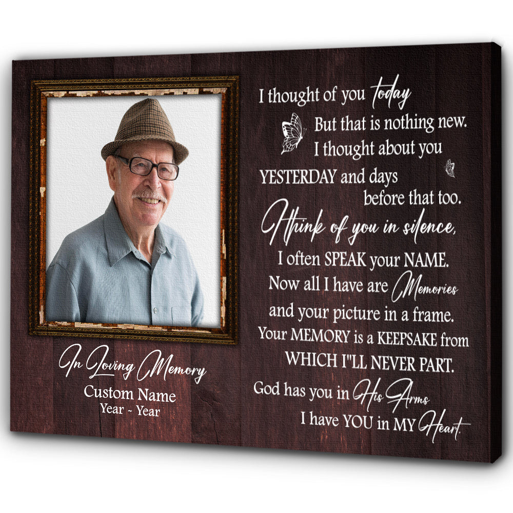 I Thought Of You Memorial Canvas Gifts | Sympathy Gift for Loss of Loved One In Heaven Bereavement Gift