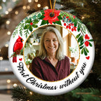 Memorial First Christmas Without Custom Photo - Personalized Ornament