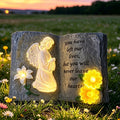 You Have Left Our Lives Solar Angel Garden Statue Lights - Waterproof Memorial Garden Book